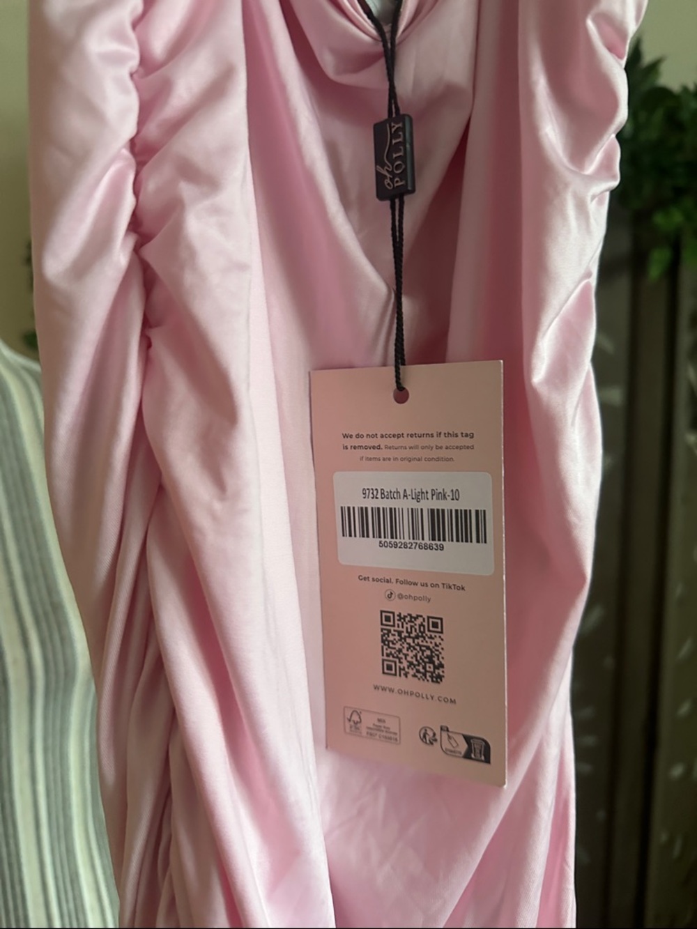 NWT Oh Polly Anaisa Pink Ruched Midi Dress - Picture 4 of 4